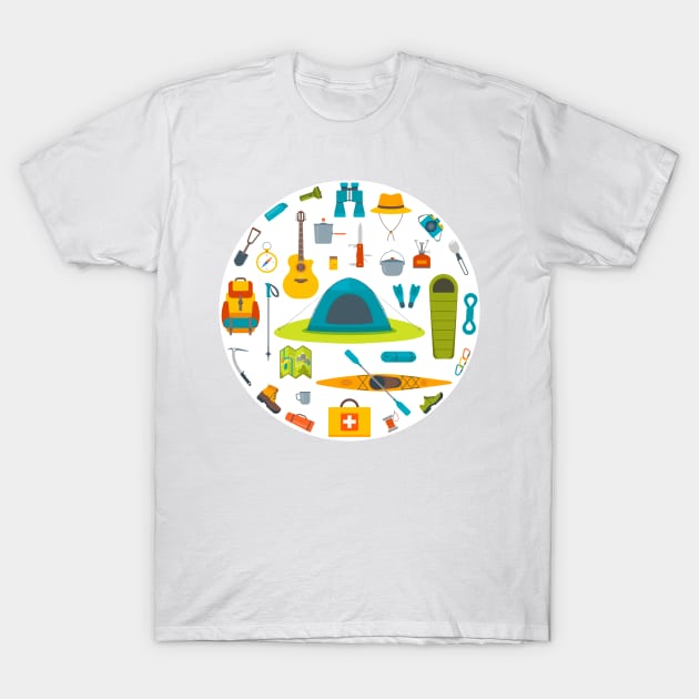 Let's Go Camping! T-Shirt by Antikwar